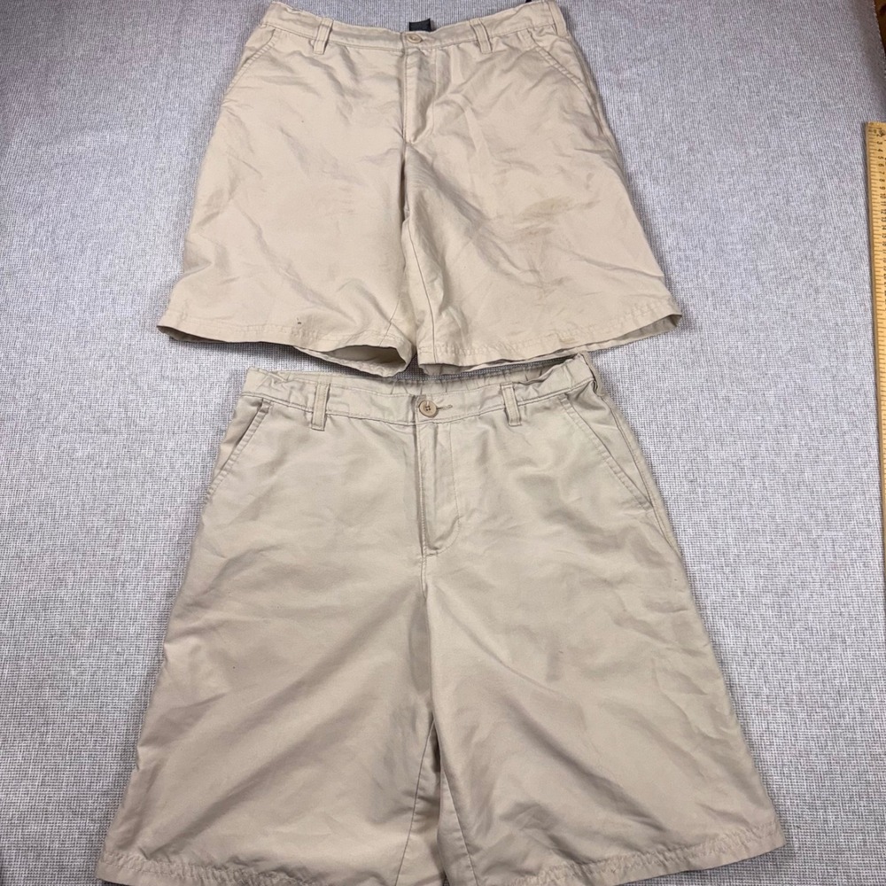 Champion Duo Dry Khaki Shorts Bundle 2 Pack Kids Boys Large 12-14 Tan Polyester